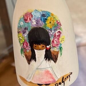 Vintage De Grazia sandstone pottery wind chime bell.